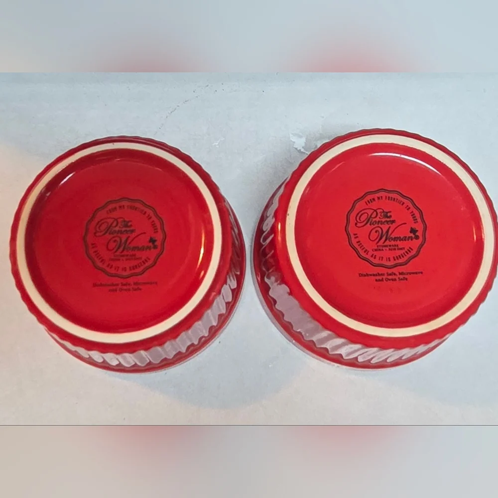 The Pioneer Woman Set Of 2 Holiday Red Ramekins 8oz
